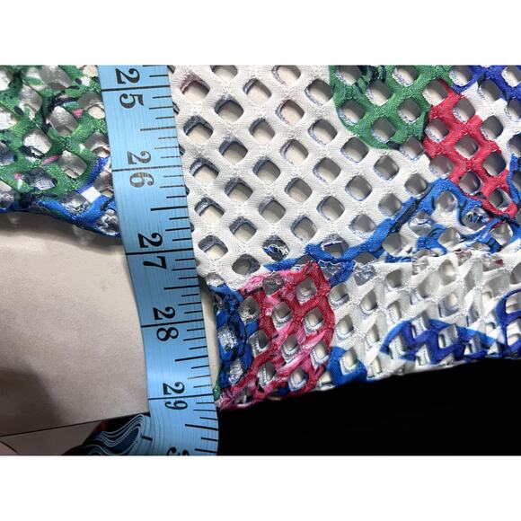 Mirror Image Open Knit Swimsuit Cover Up Coastal Grandma Cherry Floral 1x Women - Picture 9 of 10